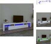 vidaXL TV-meubel Populair - 215 x 36.5 x 40 cm - RGB LED-verlichting - wit - bewerkt hout - Kast