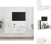 vidaXL Tv-meubel set - Classic - Wandgemonteerd - Hoogglans Wit - 100x34.5x40 cm - 40x34.5x100 cm - Kast