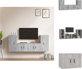vidaXL Televisiekastenset Betongrijs - 2x tv-meubel 57x34.5x40 cm - 2x tv-meubel 40x34.5x80 cm - Kast