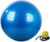 Fitness bal (Blauw) - Gymnastiekbal - Yoga bal - Fitness - Zwangerschapsbal - Inclusief pomp - 60 cm