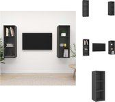 vidaXL Ensemble de meubles TV Meuble stéréo - 37 x 37 x 107 cm - Grijs - Assemblage requis - Meuble