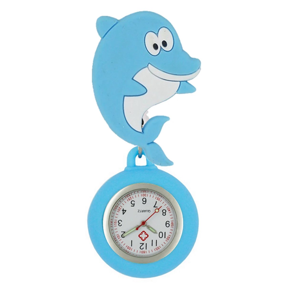 Fako® - Verpleegstershorloge - Zusterhorloge - Verpleegster Horloge - 3D Roller - Dolfijn Blauw