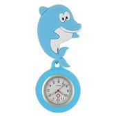Fako® - Verpleegstershorloge - Zusterhorloge - Verpleegster Horloge - 3D Roller - Dolfijn Blauw