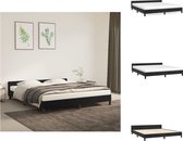 vidaXL Bedframe Zacht Fluweel Zwart - 203 x 183 x 50 cm - Ondersteunende Poten - Multiplex Lattenbodem - Bed