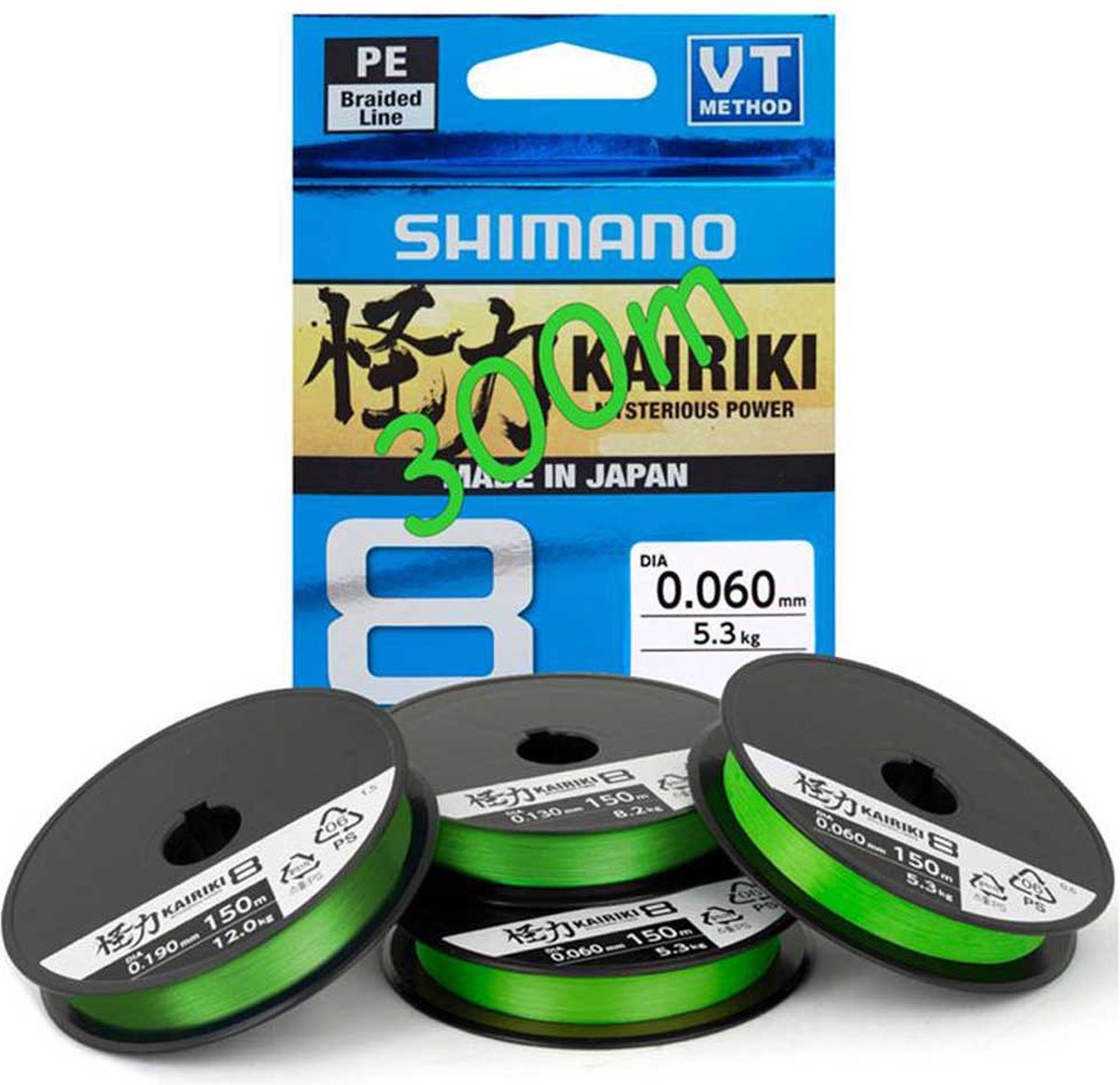 Shimano Fishing Kariki 8 Gevlochten Vislijn 300 M Groen 0.420 mm