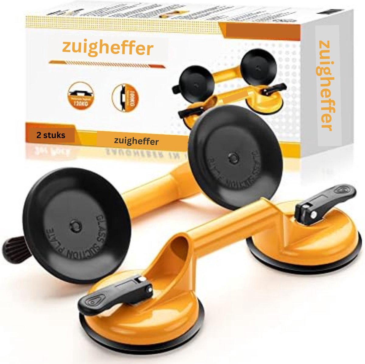 Deukentrekker - Deukentrekker auto - Deuk remover zuignap - set van 2 - Geel