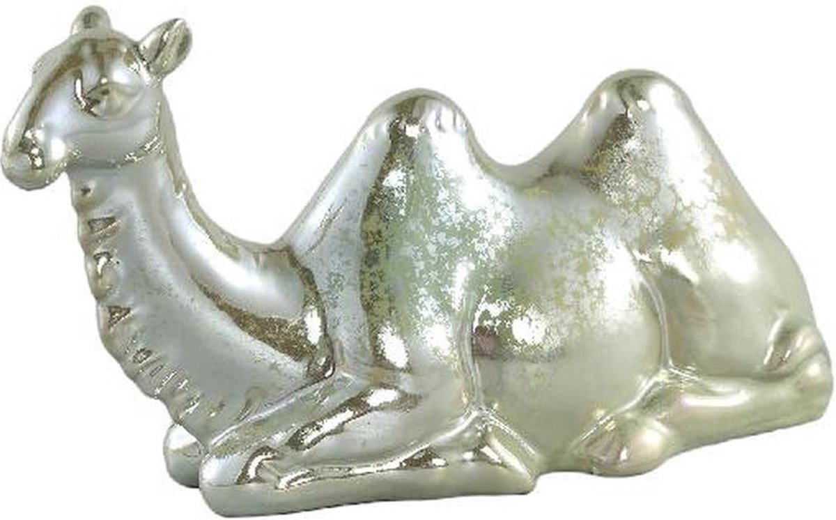 PTMD Decoratieve object Kameel Aidan - 26x11x16 cm - Keramiek - Goud
