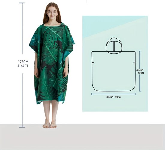 Livano Surf Poncho pour Adultes - Serviette à langer douce - Femme et homme