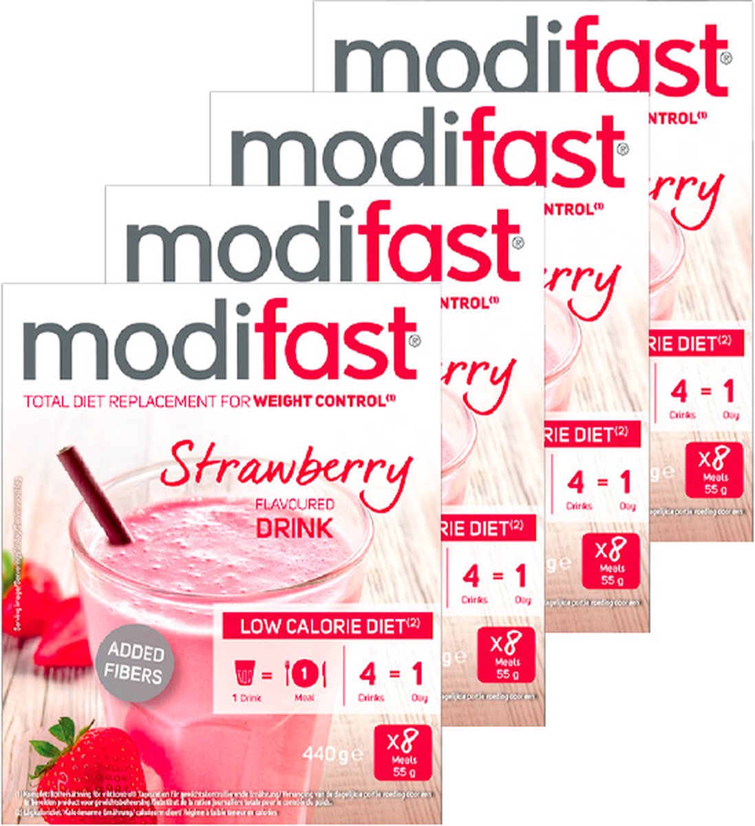 Goedkoopste Modifast Intensive | Milkshake Aardbei | 4 Stuks | 4 x 440 g