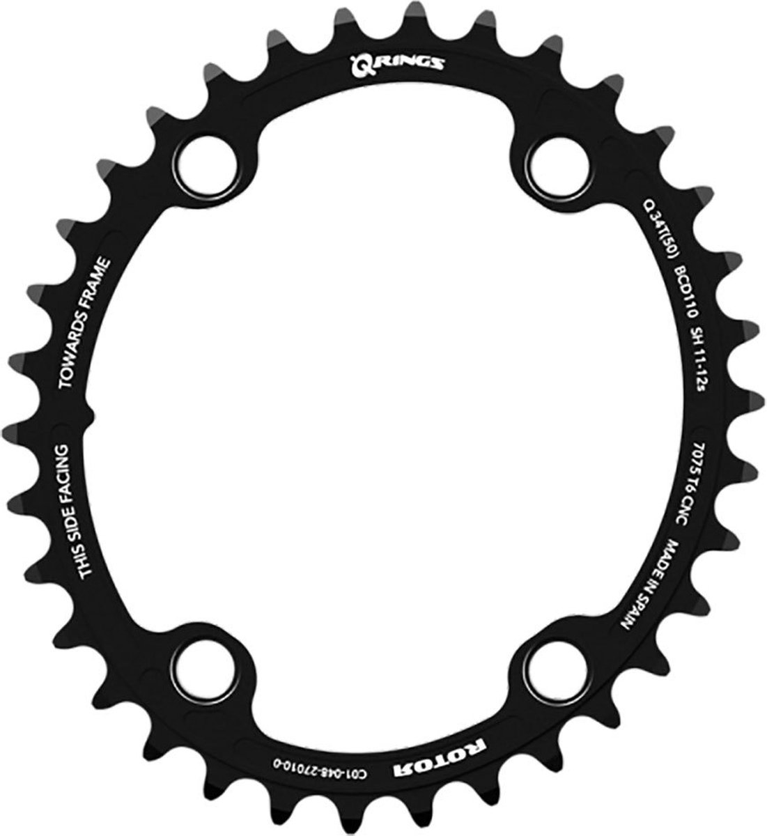 Rotor Q-rings 4b 110 Bcd Inner Kettingblad Zilver 39t
