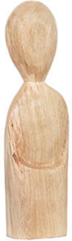 Beeld - hout beeld - naturel - decoratieve pop - by Mooss - Hoog 39cm