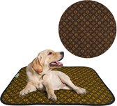 Luxe Hondentoilet monogram bruin - 60 x 45 cm Wasbare plasmat - Puppy trainingspad - Plasmatjes hond - Trainingsmat hond