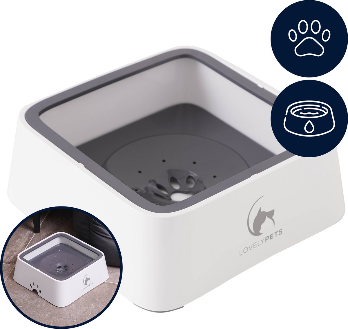 Bol.com Lovely Pets - Drinkbak voor honden - Drinkbak hond - Waterbak hond - Anti knoei - Anti lek - Vermindert slobberen - Onde... aanbieding