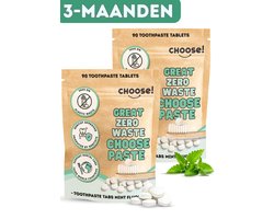 CHOOSE Family Box - Tandpasta Tabletten 3-Maanden Voorraad - Duurzaam - Aanbevolen door Tandartsen - Zero Waste - Vegan - Fluoride - Ecologisch Verantwoord