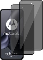 2x Privé Screenprotector geschikt voor Motorola Edge 30 Neo - Privacy Beschermglas - Privacy Proteqt+