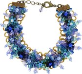 Bracelet Behave Blue avec fleurs et perles