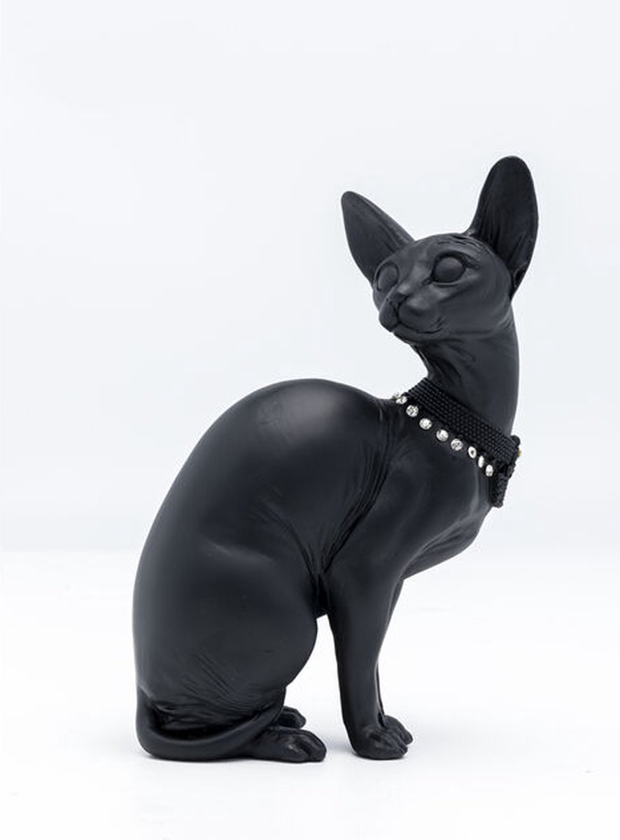 KARE DESIGN Cat Audrey 置物 ブラック Kare Decofiguur Sitting Cat Audrey Black | bol