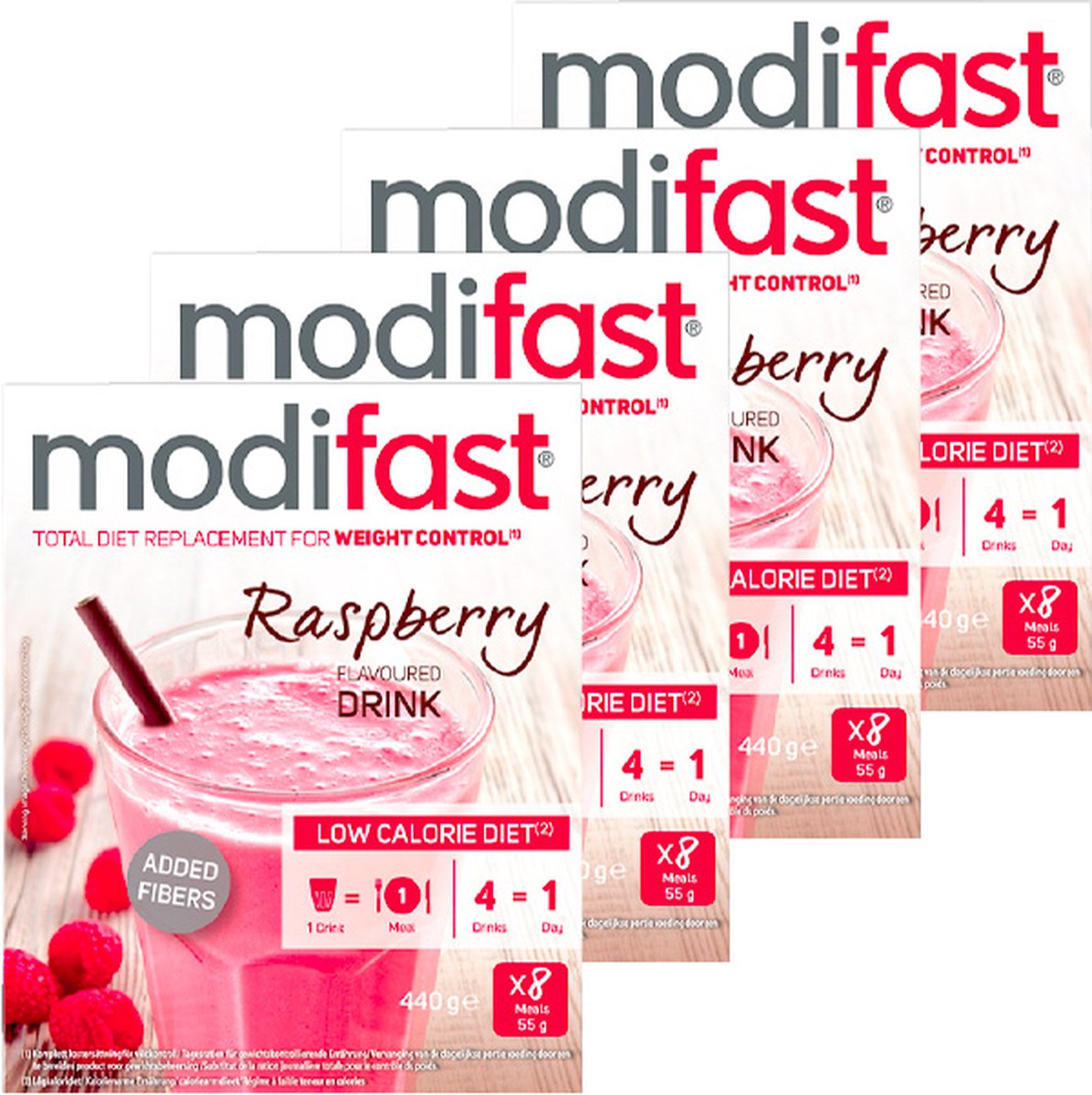 Goedkoopste Modifast Intensive | Milkshake Framboos | 4 Stuks | 4 x 440 g