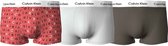 Calvin Klein low rise trunks (3-pack) - lage heren boxers kort - print - lichtgrijs - olijfgroen - Maat: M