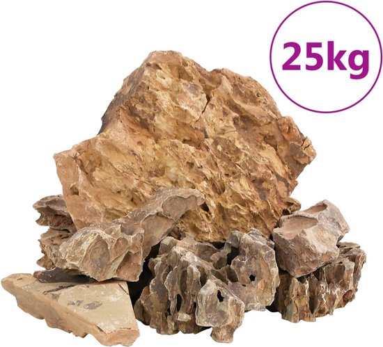 vidaXL Drakenstenen 25 kg 5-30 cm bruin, drakenrots, aquariumrots, aquarium drakenrots, aquariumsteen, aquarium drakensteen