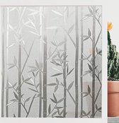 Zelfklevende Raamfolie - Luxe Uitstraling - Matglas - Inkijk werend - 42 x 200 cm - Bamboo Patroon - Inclusief Rakel