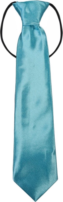 Fako Fashion® - Cravate pour enfants - Polyester - Élastique - Turquoise