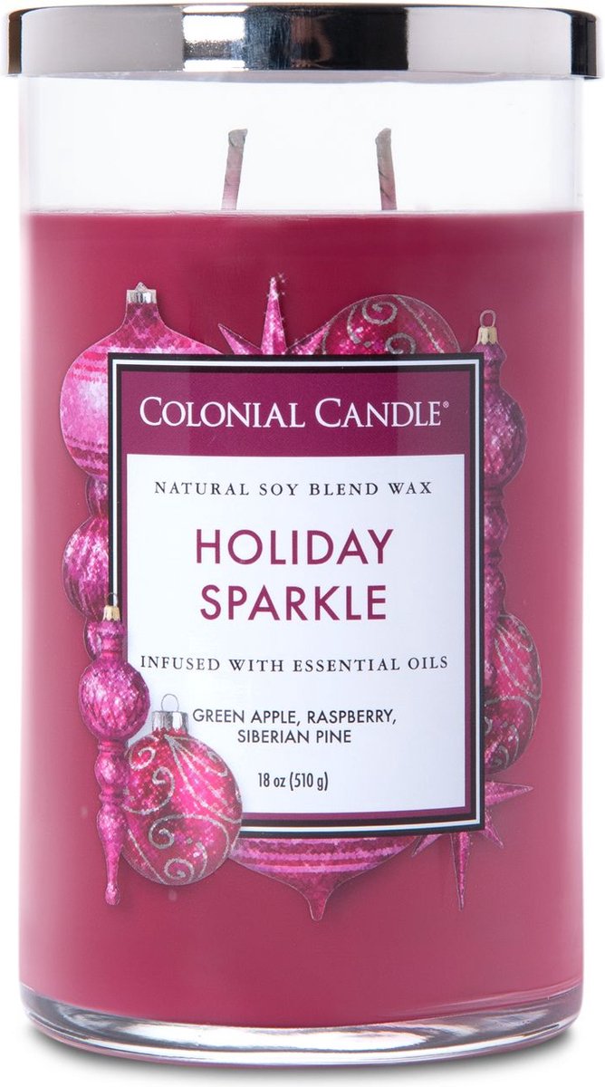 Colonial Candle Geurkaars Small Classic-Cylinder Holiday-Sparkle - Colonial Candle paars