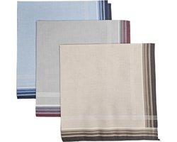 foto van Fako Fashion® - Heren Zakdoeken - Zakdoek - 100% Katoen - 40x40cm - Serie 16 - 3 Stuks