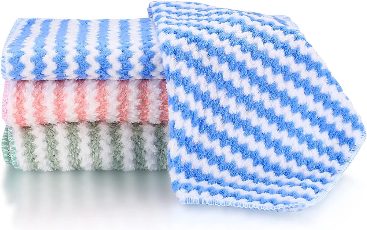 Goedkoopste Microfiber-reinigingsdoekjes, 10x stuks, superabsorberende microvezelreinigingsdoek, herbruikbare microvezeldoekjes, multifunctionele schoonmaakhanddoeken voor huis, keuken, afmeting 18 x 18 cm