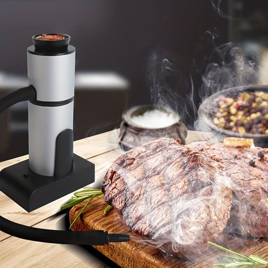 Rookpistool - Smoking Gun - Foodsmoker - Rookapparaat - Rookstolp - Whiskey Smoker - Cocktail smoker - Zilver - Groot van Moa. — afbeelding 5