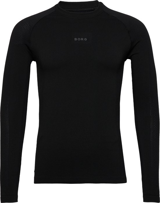 Björn Borg running seamless ls T-shirt - zwart - Maat: