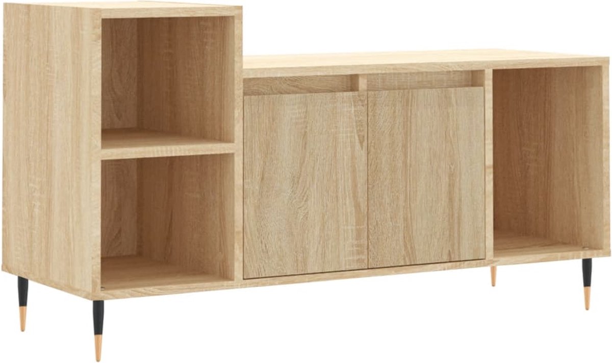vidaXL - Tv-meubel - 100x35x55 - cm - bewerkt - hout - sonoma - eikenkleurig
