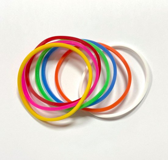 Set met 7 gekleurde armbandjes - Feestelijk - Inclusief confetti cadeauverpakking - Damesdingetjes