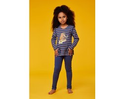 Woody pyjama meisjes/dames - multicolor gestreept - mammoet - 232-10-PLG-S/904 - maat 164
