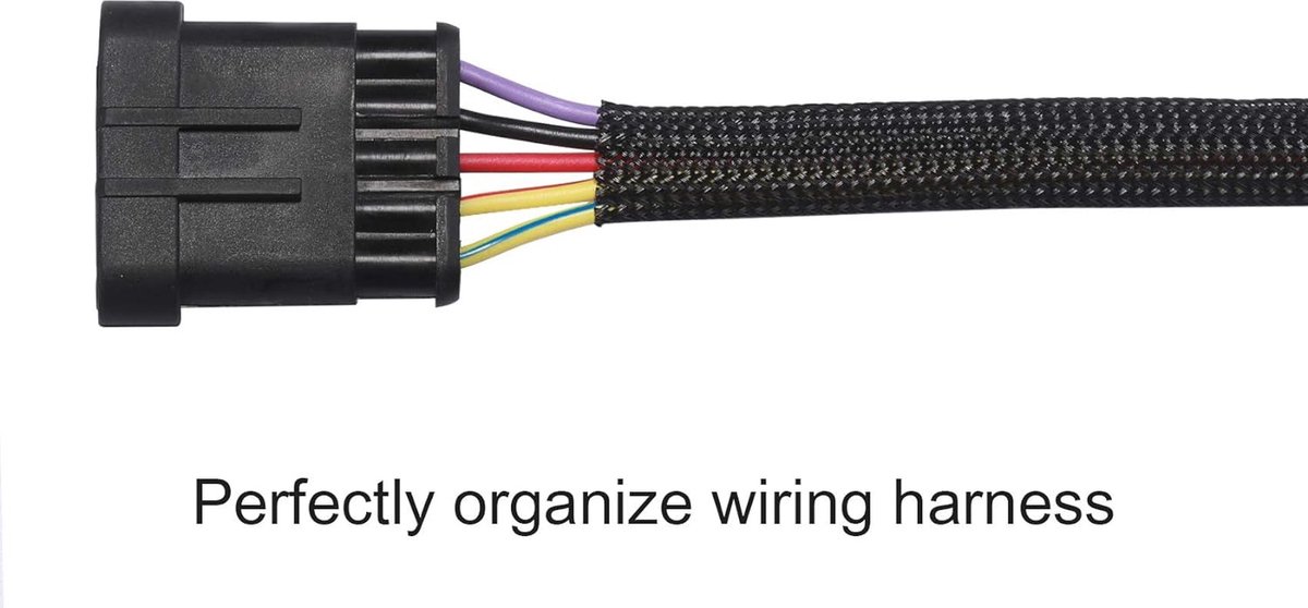 PET uitbreidbare gevlochten kabelslang kabelkous kabelbescherming kabelmantel - kabel sleeve 6mm-7.5m zwart.