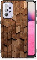 Houten Print Telefoonhoesje geschikt voor Samsung Galaxy A33 5G Wooden Cubes