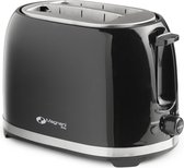 Magnani Broodrooster - Toaster - Zwart en RVS - 2 Brede Sleuven - Met Kruimellade - Opwarmfunctie - Ontdooifunctie - 850 W