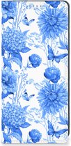 Smart Cover voor OPPO A78 | A58 5G Flowers Blue