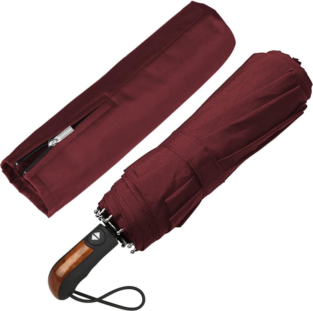 Paraplu Winddichte, Opvouwbare Paraplu Storm Automatische Parasol UV-bescherming Paraplu Waterbestendige Teflon Zakelijke Paraplu Windbestendige zon Regen Draagbaar Reisparaplu - Rood — cadeau in Mode & Accessoires - foto 5