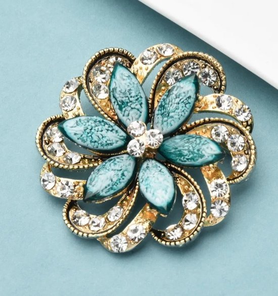 Lot De 4 Broches Papillon Pour Femme - Strass & Perles - Doré - Pour écharpe, Manteau, Chapeau - Cadeau élégant Mariage, Anniversaire