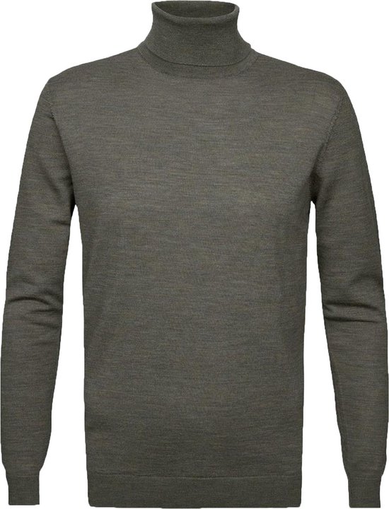 Profuomo - Pull col roulé Merino Vert - Homme - Taille XXL - Coupe moderne