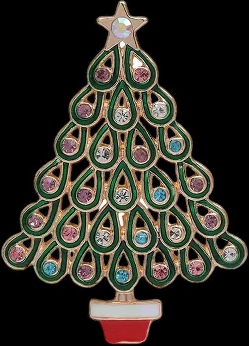 Broche Kerstboom met Ster 6.0 x 4.5 cm