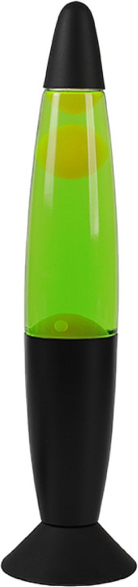 Lavalamp - Groene Lava - Zwarte Basis - LED Verlichting - Sfeerverlichting voor Volwassenen en Kinderen - Nieuwe Wintercollectie 2023 - 23W - 35 x 8.5cm