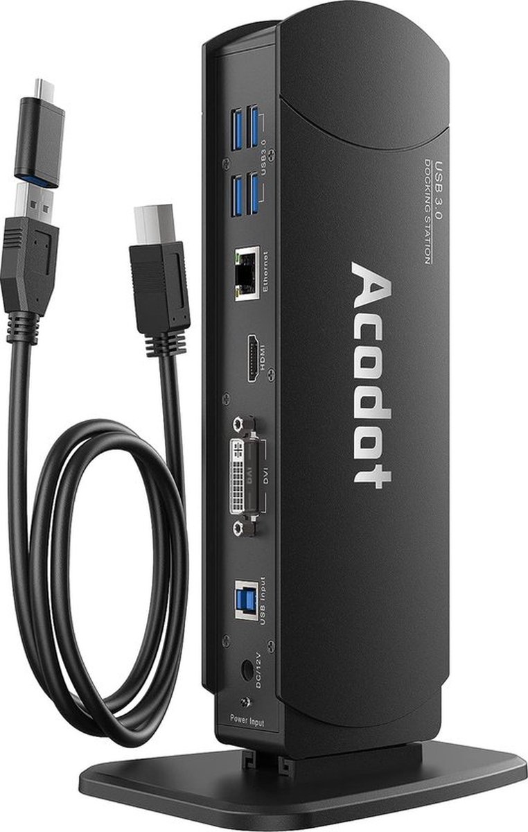 Acodot - 13-in-1 Docking Station - USB 3.0 - Dual HD Monitors - Brede Compatibiliteit