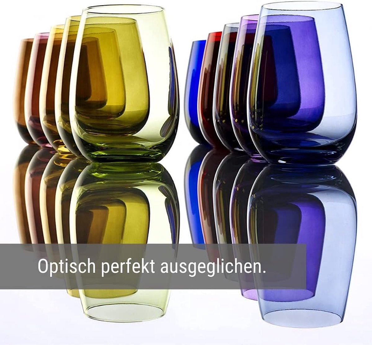 Glasses elements Kids 335 ml blue-grey I drinking glasses set of 6 I glass set dishwasher safe I drinking cup I high break resistance I universal glasses as water glasses juice glasses