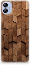Coque Bumper adaptée au Samsung Galaxy A04e Cubes en bois