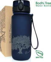 Bouteille Bodhi Tree Sans BPA / Bouteille d'eau / Bouteille d'eau / Bouteille de sport / Bouteille en matériau Tritan - filtre à fruits amovible - pour le yoga, le fitness et la randonnée - bleu - 650ml