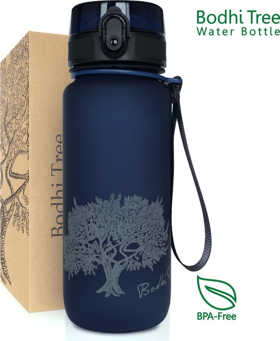 Bodhi Tree Waterfles - Drinkfles 650 ml - BPA Vrij - Outdoor Sport Fitness Wandelen Volwassenen - Bidon 650ml - Blauw - Bodhi Tree