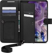 Spigen Wallet S Plus Book Case Portemonnee Hoesje met ruimte voor Pasjes Geschikt voor Samsung Galaxy S23 Zwart