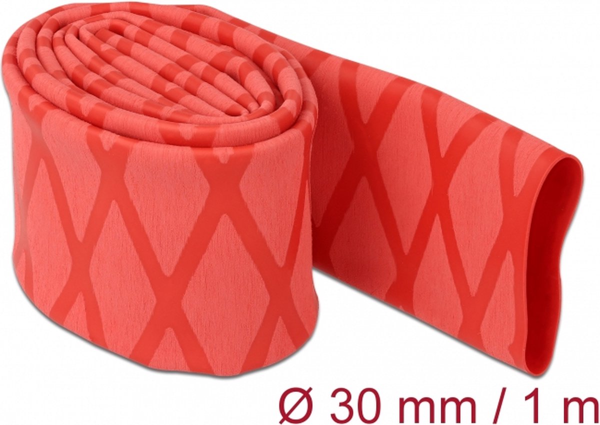 19598 - Heat shrink tube - Red - Polyolefin - 100 cm - 3 cm - 1 pc(s)